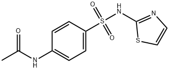 p-アセチルアミノ-N-(2-チアゾリル)ベンゼンスルホンアミド 化学構造式