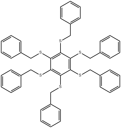 ヘキサキス(ベンジルチオ)ベンゼン 化学構造式