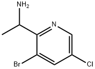 1-(3-ブロモ-5-クロロピリジン-2-イル)エタンアミン 化学構造式