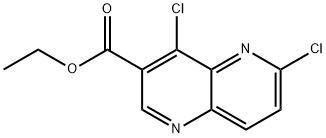4,6-ジクロロ-1,5-ナフチリジン-3-カルボン酸エチル 化学構造式