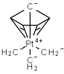 (トリメチル)シクロペンタジエニル白金(IV) 化学構造式