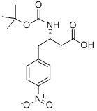 BOC-(S)-3-アミノ-4-(4-ニトロフェニル)ブタン酸 化学構造式