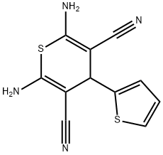2,6-diamino-4-(2-thienyl)-4H-thiopyran-3,5-dicarbonitrile 化学構造式