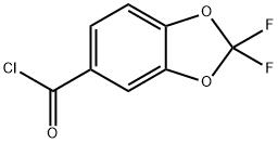 2,2-ジフルオロ-1,3-ベンゾジオキソール-5-カルボニルクロリド 化学構造式