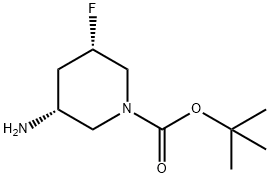 叔-丁基 (3R,5S)-3-氨基-5-氟哌啶-1-甲酸基酯,1271810-13-9,结构式