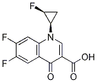 6,7-ジフルオロ-1-(CIS-2-フルオロシクロプロピル)-4-オキソ-1,4-ジヒドロキノリン-3-カルボン酸 化学構造式