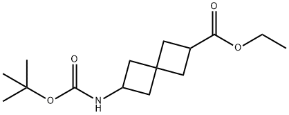 Spiro[3.3]heptane-2-carboxylic acid, 6-[[(1,1-dimethylethoxy)carbonyl]amino]-, ethyl ester Structure