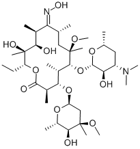 9(E)-6-O-甲基-红霉素肟 结构式