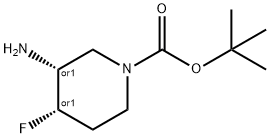 (3S,4R)-N-BOC-3-氨基-4-氟-哌啶, 1273565-65-3, 结构式