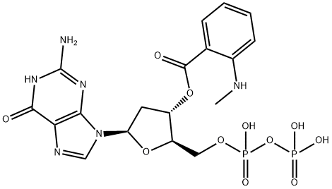 3'-(methylanthraniloyl)-2'-deoxy-guanosine diphosphate Structure