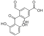 4-(2,6-dihydroxybenzoyl)-3-formyl-5-hydroxybenzoic acid Struktur