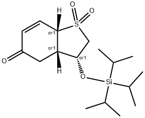 3-triisopropylsiloxy-2,3,3a,7a-tetrahydrobenzo(b)thiophen-5(4H)-one 1,1-dioxide Structure