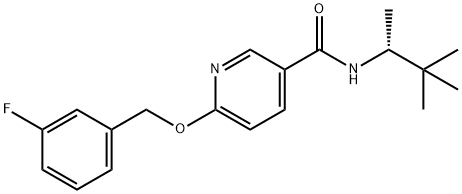 (R)-6-(3-Fluoro-benzyloxy)-N-(1,2,2-triMethyl-propyl)-nicotinaMide Structure