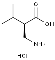 (R)-2-(氨甲基)-3-甲基丁酸盐酸盐 结构式