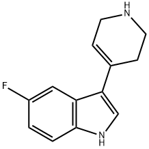 5-フルオロ-3-(1,2,3,6-テトラヒドロピリジン-4-イル)-1H-インドール 化学構造式