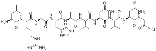 H-LEU-ARG-ALA-HIS-ALA-VAL-ASP-VAL-ASN-GLY-NH2 Struktur