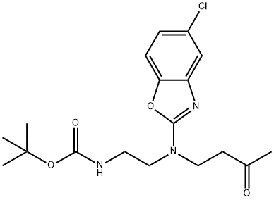 [2-[(5-氯-苯并恶唑-2-基)(3-氧代丁基)氨基]乙基]氨基甲酸叔丁酯, 1276666-10-4, 结构式
