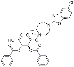 (5R)-4-(5-氯-1,3-苯并恶唑-2-基)-5-甲基-1,4-二氮杂环庚烷-1- (2S,3S)-2,3-二(苯甲酰氧基)丁二酸盐, 1276666-14-8, 结构式