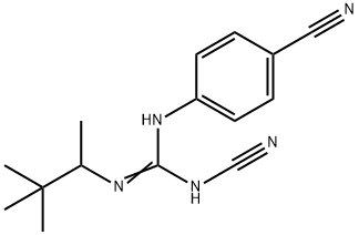 4-[2-シアノ-3-(1,2,2-トリメチルプロピル)グアニジノ]ベンゾニトリル 化学構造式