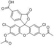 5-(and-6)-carboxy-2`,7`-dichlorofluorescein diacetate Structure