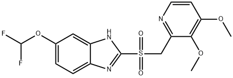 5-ジフルオロメトキシ-2-[[(3,4-ジメトキシ-2-ピリジニル)メチル]スルホニル]-1H-ベンゾイミダゾール 化学構造式