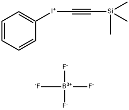トリメチルシリルエチニル(フェニル)ヨードニウムテトラフルオロボラート 化学構造式