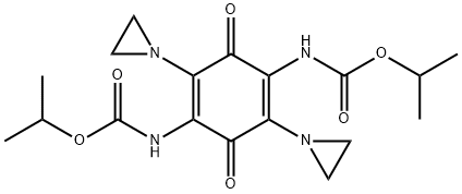 (2,5-Bis(1-aziridinyl)-3,6-dioxo-1,4-cyclohexadiene-1,4-diyl)biscarbam ic acid, bis(1-methylethyl) ester Structure
