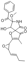 8-ベンゾイル-2-[(3Z)-1,2-エポキシ-3-ヘキセン-1-イル]-9-ヒドロキシ-8-メトキシ-3-メチル-7-アザ-1-オキサスピロ[4.4]ノナン-2-エン-4,6-ジオン 化学構造式