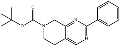 2-Phenyl-5,8-dihydro-6H-pyrido[3,4-d]pyriMidine
-7-carboxylic acid tert-butyl ester Struktur