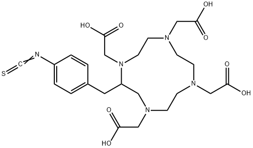 2-[(4-异硫氰基苯基)甲基]-1,4,7,10-四氮杂环十二烷-1,4,7,10-四乙酸, 127985-74-4, 结构式