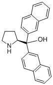 (S)-(-)-Α,Α-ジ-(2-ナフチル)-2-ピロリジン メタノール 化学構造式
