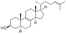 5α-コレスタ-8,24-ジエン-3β-オール 化学構造式