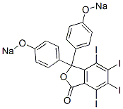 3,3-ビス(4-ソジオオキシフェニル)-4,5,6,7-テトラヨード-1(3H)-イソベンゾフラノン 化学構造式