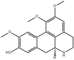 [S,(+)]-5,6,6a,7-テトラヒドロ-1,2,10-トリメトキシ-4H-ジベンゾ[de,g]キノリン-9-オール 化学構造式