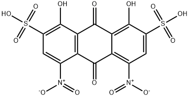 9,10-dihydro-1,8-dihydroxy-4,5-dinitro-9,10-dioxoanthracene-2,7-disulphonic acid Struktur