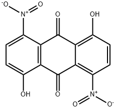 1,5-ジヒドロキシ-4,8-ジニトロアントラキノン 化学構造式