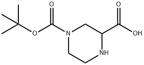 4-BOC-ピペラジン-2-カルボン酸 化学構造式