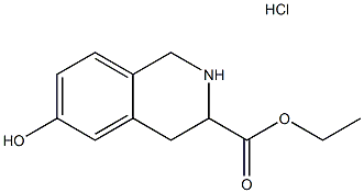 3-isoquinolinecarboxylic acid, 1,2,3,4-tetrahydro-6-hydroxy-, ethyl ester, hydrochloride (1:1) Structure