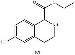 6-HYDROXY-1,2,3,4-TETRAHYDRO-ISOQUINOLINE-1-CARBOXYLIC ACID ETHYL ESTER HYDROCHLORIDE, 128073-50-7, 结构式