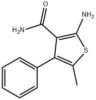 2-氨基-5-甲基-4-苯基-3-噻吩甲酰胺 结构式