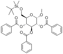甲基 6-O-[(叔丁基)二甲基硅烷基]-ALPHA-D-吡喃葡萄糖苷三苯甲酸酯, 128142-70-1, 结构式