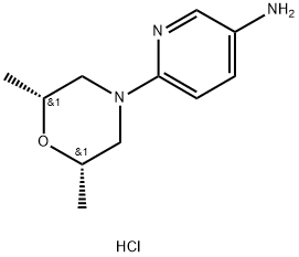 6-[CIS-2,6-ジメチルモルホリン-4-イル]ピリジン-3-アミン二塩酸塩 化学構造式