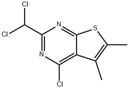 4-CHLORO-2-(DICHLOROMETHYL)-5,6-DIMETHYLTHIENO[2,3-D]PYRIMIDINE 化学構造式