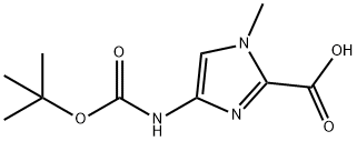 4-TERT-ブトキシカルボニルアミノ-1-メチル-1H-イミダゾール-2-カルボン酸 化学構造式