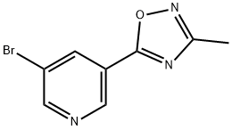 3-bromo-5-(3-methyl-1,2,4-oxadiazol-5-yl)Pyridine Struktur