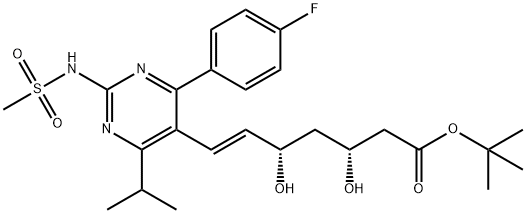 tert-Butyl-7-[4-(4-fluorophenyl)-6-isopropyl-2-mesylaminopyrimidin-5-yl]-(3R,5S)-dihydroxy-(E)-6-heptenoate, 1283766-30-2, 结构式