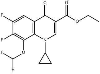 3-Quinolinecarboxylic acid, 1-cyclopropyl-8-(difluoroMethoxy)-6,7-difluoro-1,4-dihydro-4-oxo-, ethyl ester Structure
