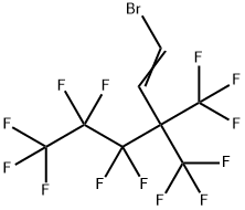 1-ブロモ-4,4,5,5,6,6,6-ヘプタフルオロ-3,3-ビス(トリフルオロメチル)ヘキス-1-エン 化学構造式