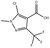 5-クロロ-1-メチル-3-(トリフルオロメチル)-1H-ピラゾール-4-カルボン酸 化学構造式