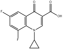 3-Quinolinecarboxylic acid, 1-cyclopropyl-6,8-difluoro-1,4-dihydro-4-oxo- 化学構造式